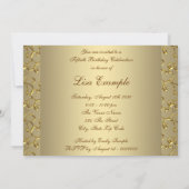 Invitation Gold Pearl Womans 50e fête d'anniversaire (Dos)