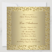 Invitation Gold Pearl Womans 50e fête d'anniversaire