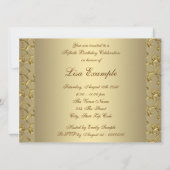 Invitation Gold Pearl Womans 50e fête d'anniversaire (Dos)