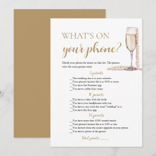 Invitation Gold Pearls et Prosecco Ce qui est sur votre jeu d