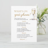 Invitation Gold Pearls et Prosecco Ce qui est sur votre jeu d (Debout devant)