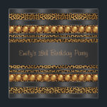 Invitation Gold Pearls Leopard Girls 18th Birthday Party<br><div class="desc">Invitation de la 18e fête d'anniversaire de la empreinte de léopard de perles d'or. Customisez avec les détails de votre partie,  le style de police et la couleur de police.</div>