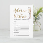 Invitation Gold Pearls & Prosecco Conseils et Wish Game Card (Debout devant)