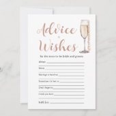 Invitation Gold Pearls & Prosecco Conseils et Wish Game Card (Devant)