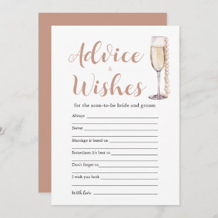 Invitation Gold Pearls & Prosecco Conseils et Wish Game Card