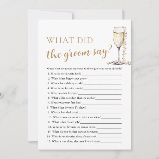 Invitation Gold Pearls & Prosecco Qu'Est-Ce Que La Salle A Di (Devant)