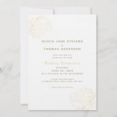 Invitation Gold Peonies Élégant Moderne Classique Floral Mari (Devant)