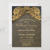 Invitation Gold Peony Mariage virtuel Livestream Mariage Invi (Devant)