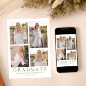 Invitation Gold Photo Collage Graduation Party Classic