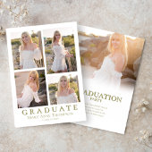 Invitation Gold Photo Collage Graduation Party Classic