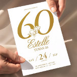 Invitation Gold Photo Save The Date 60th Birthday<br><div class="desc">🎁 Créez une invitation numérique unique pour votre fête de 60 ans avec notre modèle d'invitation Save the Date! 🎁 Éditez en ligne,  téléchargez et partagez instantanément! Aujourd'hui! Parfait pour les smartphones,  les e-mails,  les SMS ou les médias sociaux. 🎁 ou envoyer une version imprimée 5 le 7 2054</div>