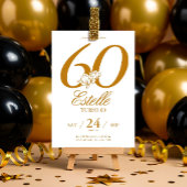 Invitation Gold Photo Save The Date 60th Birthday