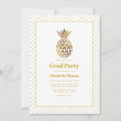Invitation Gold Pineapple Graduation Party (Devant)