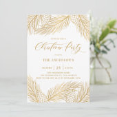 Invitation Gold Pinecones et Pine Needles Fête (Debout devant)