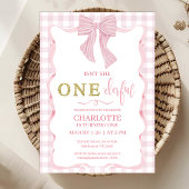 Invitation Gold Pink Bow n'est-elle pas magnifique 1er annive