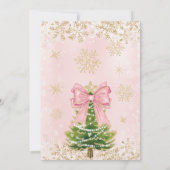 Invitation Gold Pink Winter Wonderland Première fête d'annive (Dos)
