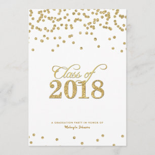 Invitation Gold Polka-dots Parties scintillant Classe de Part