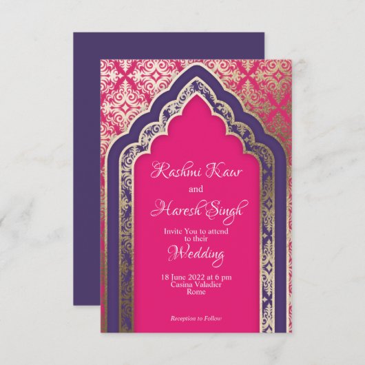 Invitation Gold Portal Indien  (Devant / Derrière)