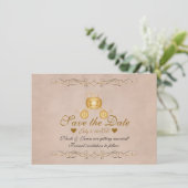 Invitation Gold Princess Cinderella Carriage Enregistrer la d (Debout devant)