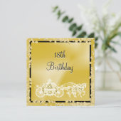 Invitation Gold Princess Coach & Horses 18e anniversaire (Debout devant)