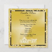 Invitation Gold Princess Coach & Horses 18e anniversaire (Dos)