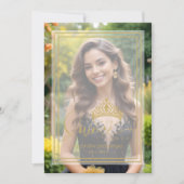 Invitation Gold Princess Tiara Exquisite Overlay Vellum XV (Devant)