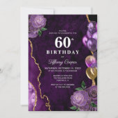 Invitation Gold Purple Agate 60e anniversaire (Devant)
