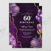 Invitation Gold Purple Agate 60e anniversaire (Devant / Derrière)