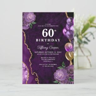 Invitation Gold Purple Agate 60e anniversaire