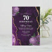 Invitation Gold Purple Agate 70e anniversaire (Debout devant)