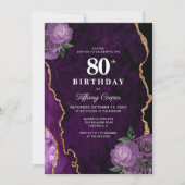 Invitation Gold Purple Agate 80e anniversaire (Devant)