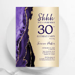 Invitation Gold Purple Agate Surprise 30e anniversaire<br><div class="desc">Agate violet et or surprise 30e anniversaire invitation fête. Design élégant et moderne avec aquarelle agate marbre arrière - plan,  fausse parties scintillant or et typographie script de police. Carte invitation branchée parfaite pour une célébration anniversaire féminine élégante. Invitations Zazzle imprimées ou téléchargement instantané modèle imprimable numérique.</div>
