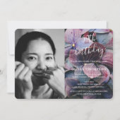 Invitation Gold Purple Blue Hydrangeas 50e anniversaire Photo (Devant)