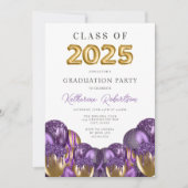 Invitation Gold Purple Graduation Party (Devant)