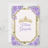 Invitation Gold Purple Mis Quince Lavande 15 Anos Crown (Dos)