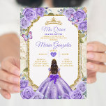 Invitation Gold Purple Mis Quince Lavande 15 Anos Crown<br><div class="desc">Quinceañera Purple Lavender Gold Crown Invitation Mis Quince 15 Anos,  16e Anniversaire, </div>