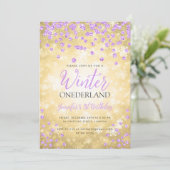Invitation Gold Purple Winter ONEDERLAND 1er anniversaire (Debout devant)
