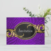 Invitation Gold Purple Zebra All Occasion Party (Debout devant)