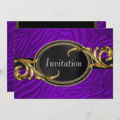 Invitation Gold Purple Zebra All Occasion Party (Devant / Derrière)