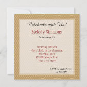 Invitation Gold Quatrefoil Anniversaire (Dos)