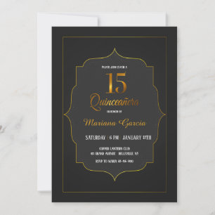 Invitation Gold Quinceañera