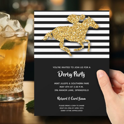 Invitation Gold Racehorse et Jockey Derby