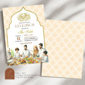 Invitation Gold Ramadan Déjeuner de l'Aïd Islam Famille