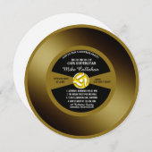 Invitation Gold Record Vinyl 45 Surprise Party (Devant / Derrière)
