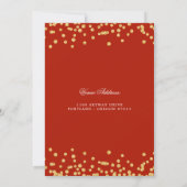 Invitation Gold Red 70th Birthday Save Date Confetti (Dos)