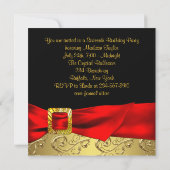 Invitation Gold Red Black Sweet 16 Anniversaire (Dos)