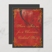 Invitation Gold & Red Christmas Party (Devant / Derrière)