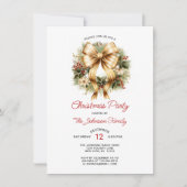 Invitation Gold & Red CHRISTMAS PARTY Wreath Company (Devant)