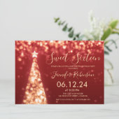 Invitation Gold & Red Christmas Sweet 16 Party (Debout devant)