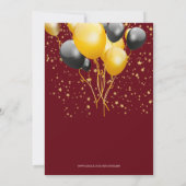 Invitation Gold & Red Gold Ballots Star Confetti Anniversaire (Dos)